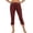 Wine, variant on Capri Pants for Women Dressy Drawstring Waist Casual Lightweight Cropped Trousers with Side Pockets Split Hem Comfortable Summer Bottoms