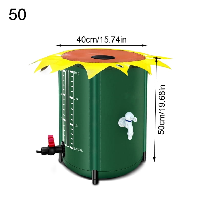 AOOOWER Portable Rainwater Collector Foldable Design Heavy Duty PVC Materials 13 Gallon Capacity For Plant Yard Irrigation Needs