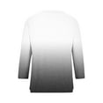 thumbnail image 4 of TKLPEHG Tops for Women Trendy Summer Lightweight Gradient Color Graphic Tee Casual Loose Going Out Tops Button V Neck Tunic Shirts 3/4 Sleeve T Shirts Blouse(Gray,XXXL), 4 of 5