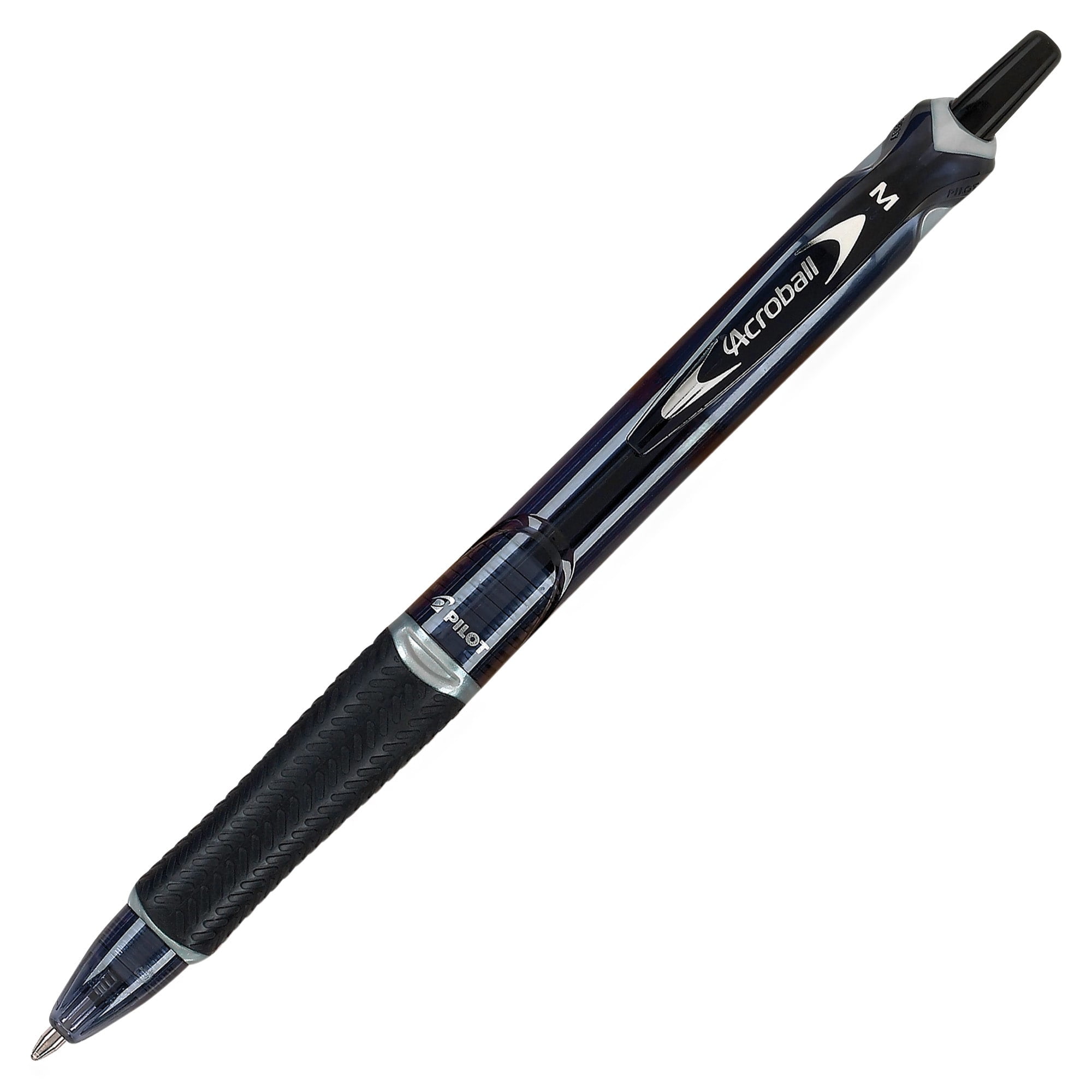 Pilot Acroball Colors Advanced Ink Pen, Medium Point, Black Barrels, Black Ink, Box of 12