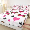thumbnail image 4 of Homewish Dachshund Animal Bed Sheets,Dog Paws Full Size Sheets,White,Floral Balloon Decor,4 Pieces,1 Flat Sheet, 1 Fitted Sheet and 2 Pillowcases, 4 of 6