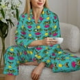 thumbnail image 6 of Bingfone Womens Pajama Sets Sunmmer Cat Print,Long Sleeve Loungewear Pajamas Set-Small, 6 of 8