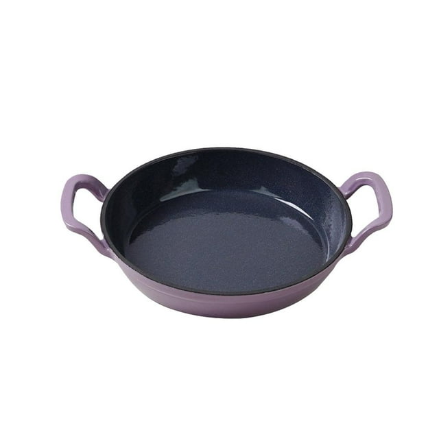 tkerinse Braiser Rond en Fonte Émaillée, Braiser en Fonte Émaillée pour Four Hollandais avec Double Poignée, Braiser Multi-Usage Antiadhésif pour la Cuisine