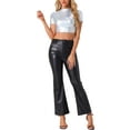 thumbnail image 2 of INSPIRAR CHIC Blusas Cortas de Cuello Alto para Mujeres con Manga Corta Metálicas M Plata Brillante, 2 of 6