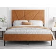 thumbnail image 2 of LiviNest King Platform Bed Frame with Storage: 800lbs Support for Master Bedroom - No Box Spring Needed & Hidden Storage for Clutter-Free Space - Vintage Brown Leather Headboard, 2 of 6
