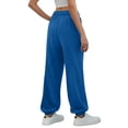 thumbnail image 6 of felwors Wide Leg Sweatpants for Women Fleece High Waist Joggers with Pockets Lightweight Comfy Drawstring Sweat Pants (Blue, XL), 6 of 7