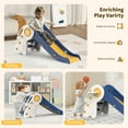 thumbnail image 4 of 3-in-1 Toddler Slide, First Slide Indoor Outdoor Playground Slide with Folding for Easy Storage, Kids Toddlers Boys Girls Ages 18 Months to 5 Years, Kids Slide with Basket Hoop and Ball, 4 of 8