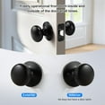 thumbnail image 4 of KNOBWELL 3 Pack Passage Door Knobs for Hallway or Closet Door Knobs, Matte Black Interior Door Knobs, Keyless Doorknobs Non-Locking Round Door Handle, Black Door Knob Interior, 4 of 5