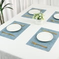thumbnail image 7 of REGALWOVEN Set of 6 Faux Leather Placemats for Kitchen Dining Table Decor, Washable Table Placemats Wipeable Table Mat Light Blue 18*12in, 7 of 7