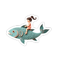 thumbnail image 3 of cartoon Fish Theme Stickers, Waterproof Fish Theme Sticker for Water Bottle Laptop Phone Cases Planner Skateboard Luggage Helmet Party Favor Decor, Ideal for Adults Teens Teacher Rewards, 3 of 9