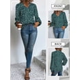 thumbnail image 7 of SLADYGLO Women Floral Print V Neck Ruffle Long Sleeve Blouse, 7 of 7