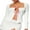 White, variant on Michellecmm Women's Fitted Tops Long Sleeve Bow Tie Up Open Front T-shirt
