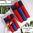 thumbnail image 2 of Kitchen Dish Cloths for Washing Dishes - Waffle Weave Cotton Dish Rag Towel - 13"x13" Set of 6+6 - Royal Blue + Red Kitchen Washcloth Dishcloth Dishrag Dishtowel Wash Cloth, 2 of 3