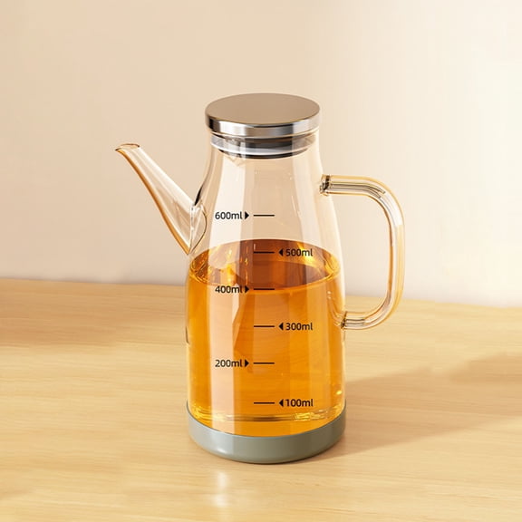 Oil Dispenser Bottle with Drip Free Spout Food Grade Oil Vinegar Cooking Sprayer Kitchen Glass Container Bottles For Kitchen Barbecue Air Fryer Frying (600 ML)