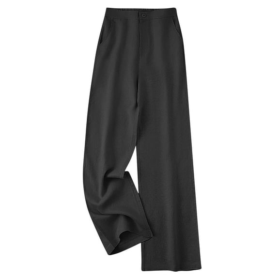Hvot&aat Women Straight Wide Leg Dress Pants Business Casual High Waisted Work Trousers with Pockets