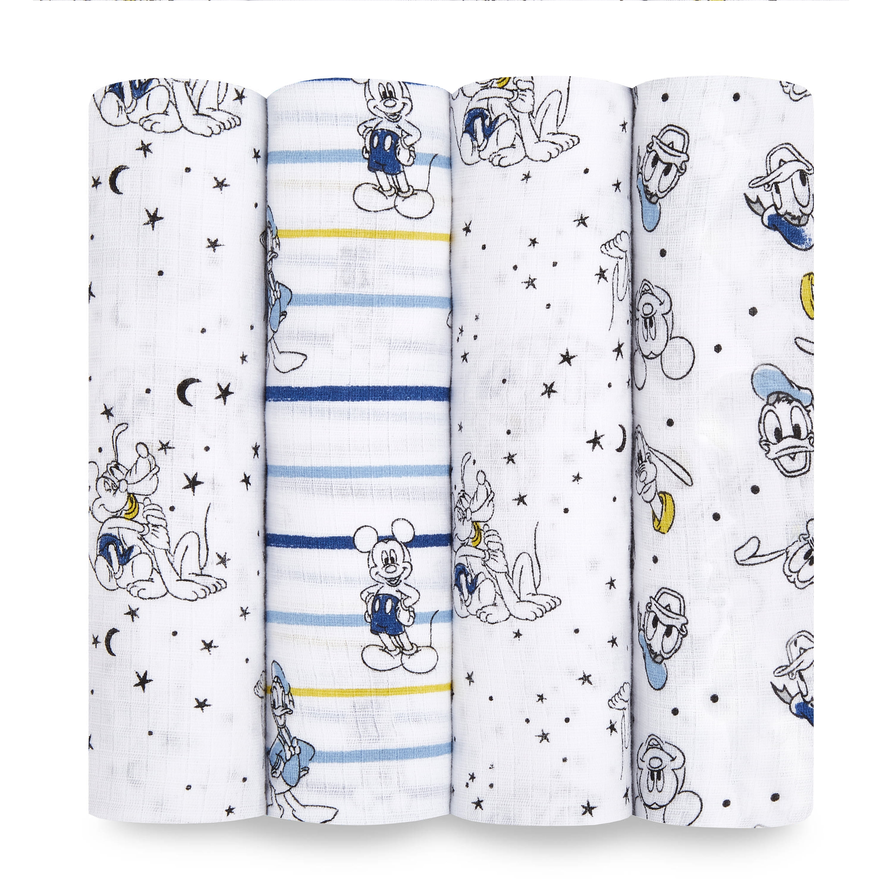 Disney Mickey Mouse Set of 3 Nappy Cotton Fabric Bamboo Baby Diaper Muslin 