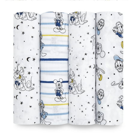 UPC: 0842332146243 | Aden + Anais Essentials Disney Baby 100% Muslin Cotton Swaddle Blanket  Unisex  4 Pack  Mickey Stargazer