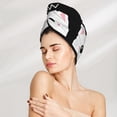 thumbnail image 5 of Xecao Cat Meow Print Hair Towel, Hair Turbans for Wet Hair, Drying Hair Wrap for Curly Hair Women,Coral Velvet Dry Hair Cap,Dry Hair Hat, 5 of 6