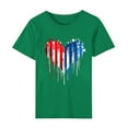 thumbnail image 6 of SOOMLON Patriotic Short Sleeve Shirts for Women Heart American Flag Shirts Crew Neck Independence Day Tops Short Sleeve Slimming T-Shirt Funny Tee Blouse Resort Wear, 6 of 6