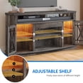 thumbnail image 5 of Dextrus TV Stand with LED Lights for TVs up to 70", Entertainment Center Media Console Cabinet with Glass Door, Rustic Gray, 5 of 7