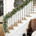 thumbnail image 6 of Qunler 9ft Outdoor Pre-Lit Christmas Garland with Lights & Timer for Fireplace Mantel Indoor Outdoor Christmas Decoration, 8 Modes, Battery Operated, Green, 6 of 10