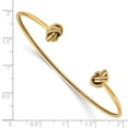 thumbnail image 2 of 14K Yellow Gold bracelet Polished & Textured Love Knot Flexible Cuff Bangle, 2 of 2