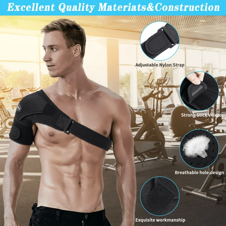 WALFRONT Adjustable Shoulder Support Brace Strap, Minimize Soreness, Soothe  Pains, Support Rotator Cuff, Joint Sport Gym Compression Bandage Wrap