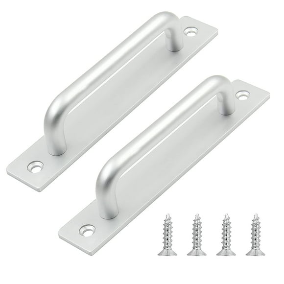Jiozermi 2 Pack Sliding Barn Door Handle, 5.9 Inch Gate Door Handle, Aluminium Alloy Door Pull Handles for Sliding Barn Door Gate Cabinet Closet Drawer Garage Shed, Silver