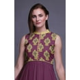 thumbnail image 5 of Bimba Dark Magenta Damask Indian Kurtis For Women Solid Readymade Anarkali Dress Printed Indian Kurti Large, 5 of 6