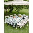 thumbnail image 4 of Outdoor Tablecloth with Umbrella Hole for Patio/Picnic/Party/Camping, Abstract Green Ink Dots Waterproof Table Cloth Rectangle Table Cover Washable, Boho Minimalist Middle Century Art (52"x 70"), 4 of 9