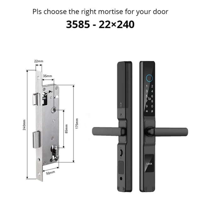 Waterproof Smart Door Lock Fingerprint APP Password RFID Card Keyless Digital Electronic Lock Aluminum/s Sliding ,Corrosion-Resistant