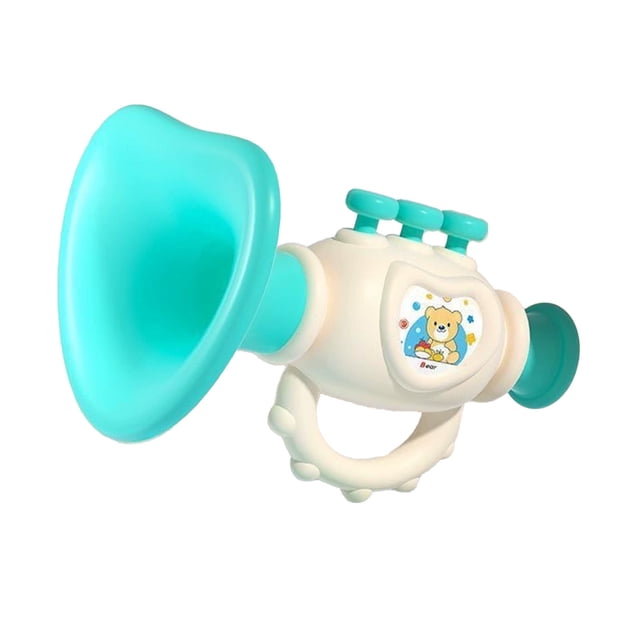 Blue Musical Blowing Toy Microphone Design For Kids Sound Making Instrument Oral Motor Skill Development
