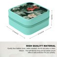 thumbnail image 2 of Shiartex Red Flowers Green Leaves Jewelry Box for Necklace Ring Earring Storage, Portable Travel Essential Gift for Anniversaries, Bridesmaids, Women, PU Leather Green, 2 of 5