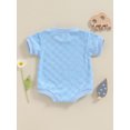 thumbnail image 5 of Musuos Newborn Baby Summer Romper 3M 6M 12M 18M Cute Short Sleeve Crew Neck Checkerboard Bodysuit Summer Playsuit for Boys Girls, 5 of 9