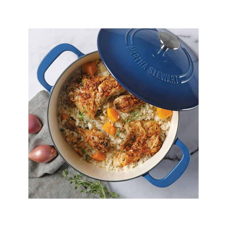 Martha Stewart Cast Iron 7-Qt. Dutch Oven - NAVY ONE SIZE