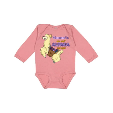 

Inktastic Nonna s You Say ALPACA my Bags with Cute Jumping Alpaca Gift Baby Boy or Baby Girl Long Sleeve Bodysuit