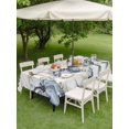 thumbnail image 3 of Outdoor Tablecloth with Umbrella Hole and Zipper, Navy Blue Pumpkins Fall Rectangle Table Cloth 60x84 Inch Waterproof Tablecloth, Thanksgiving Wooden Eucalyptus Leaves Picnic Table Cover for Patio, 3 of 7