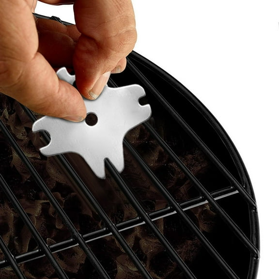 AUHomi Bristle-Free Stainless Steel BBQ Grill Scraper – Safe Universal Grill Cleaner for Outdoor Grills, Smoker Accessories, Kitchen Gadgets, and Grilling Tools Cooking Stocking Stuffers for Men,Silve