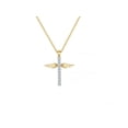 thumbnail image 2 of Angel Wings Cross Necklace Gold Layered Cubic Zirconia Choker Necklace Jewelry-95-CC, 2 of 4