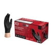 X3 Black Nitrile Disposable Industrial Gloves 3 Mil XX-Large 200/Box