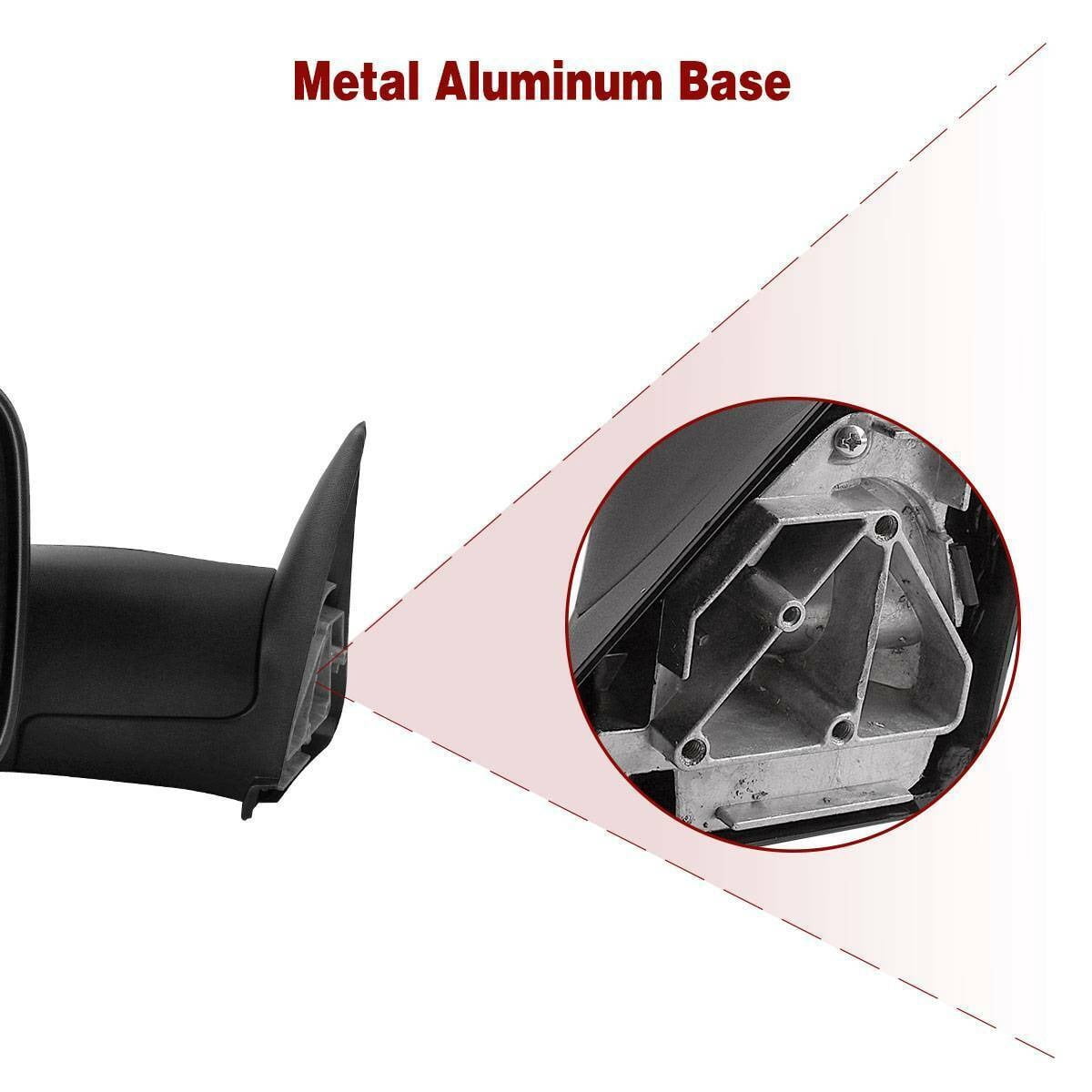 Ledkingdomus Pair Manual Tow Mirrors for Dodge 1994-2001 RAM 1500 94-02 RAM 2500 3500 with Convex