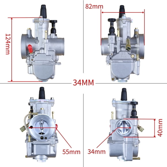 suitable for For Keihin KOSO PWK 24 26 28 30 32 34mm 2T 4T ATV Quad Go Kart Dirt Bike Scooter 50-250cc Motorcycle Carburetor With Free Jet