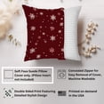 thumbnail image 2 of Ethan Taylor Landscape and Nature Throw Pillow Soft Cushion Cover 'Maroon Snowflake Dreams Snow' Modern Pattern Decorative Square Accent Pillow Case, 16x16 Inches, Red, White, 2 of 5