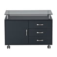 thumbnail image 6 of Scranton & Co 3-Drawer Modern Wood Storage Cabinet in Graphite Black/Smoke Gray, 6 of 9