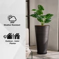thumbnail image 4 of XBrand 28-Inch Tall Tapered Round Self-Watering Planter, Set of 2, Matte Black Indoor and Outdoor Plant Pots with Drainage Insert, 4 of 6