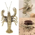 thumbnail image 2 of Gold Crawfishs Sculptures Brass Ornament Lobsters Figurines for Home Offices Garden Desktop Cabinets Decors, 2 of 9