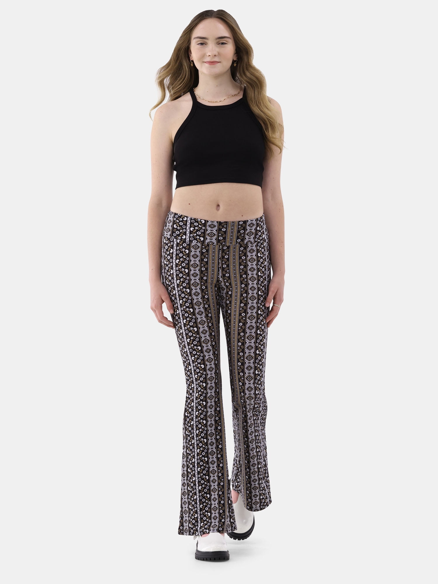 No Boundaries Flare Pants and 2-Pack, Women's and Women’s Plus