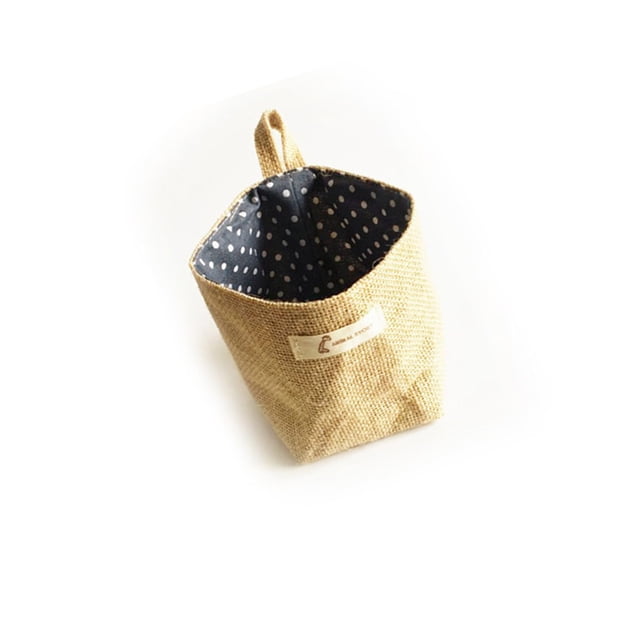 1 Uds. Decoración raya bolsillo colgante pequeño saco organizador de artículos diversos organizador de cosméticos bolsa de almacenamiento de Almacenamiento y organización del hogar punto azul Yuarrent JJ3527-04