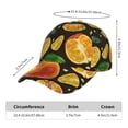 thumbnail image 3 of Kdxio Unisex Tangerine Pattern Baseball Cap Unisex Washed Classic Adjustable Hat, 3 of 7
