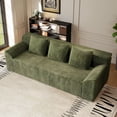 thumbnail image 3 of Muumblus 71" Boneless Sofa with Curved Arms, Living Room Upholstered Deep Seat Couch with Pocket, Green Corduroy, 3 of 8